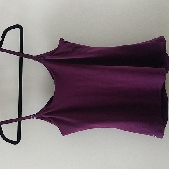 Fabletics Mia Spotify Purple Ruched Zip Front Athletic Tank Top sz M - Picture 11 of 14